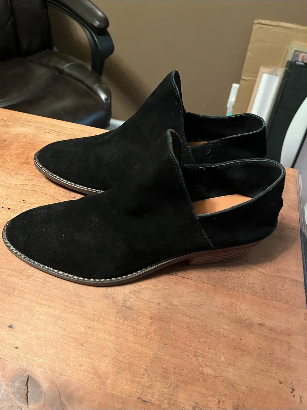 Lucky Brand Fausst Bootie Black Oiled Suede Boots Size 9M Boot Leather